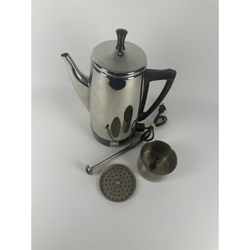 *Vintage *Presto 12 Cup Stainless Steel Coffee Percolator *Model #0281104 *MCM